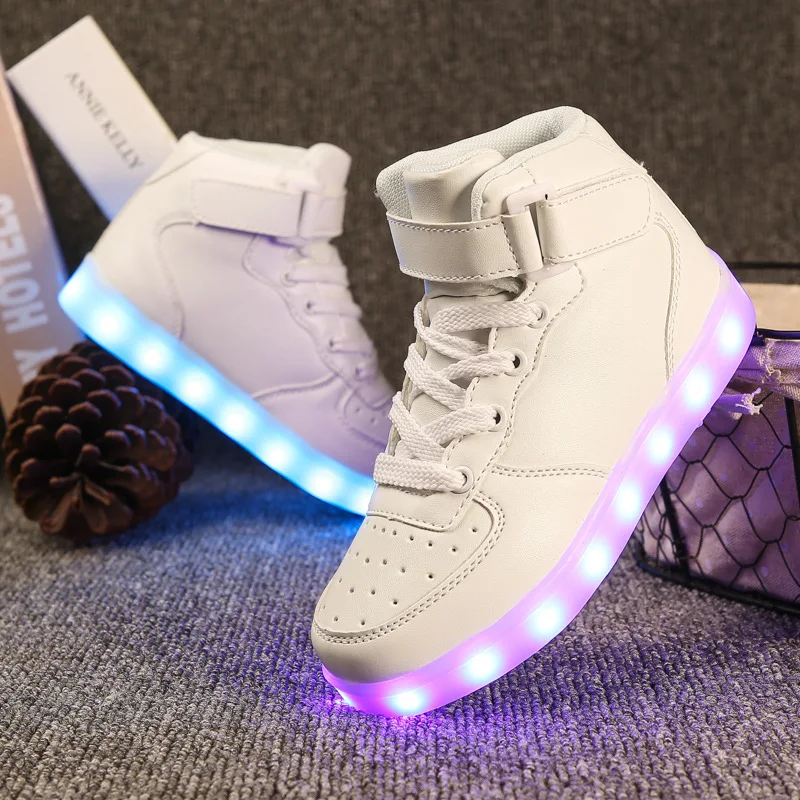 High top Glowing Sneakers Kids Light Up Shoes for Children High top Glowing Sneakers Kids Light Up Shoes for Children
