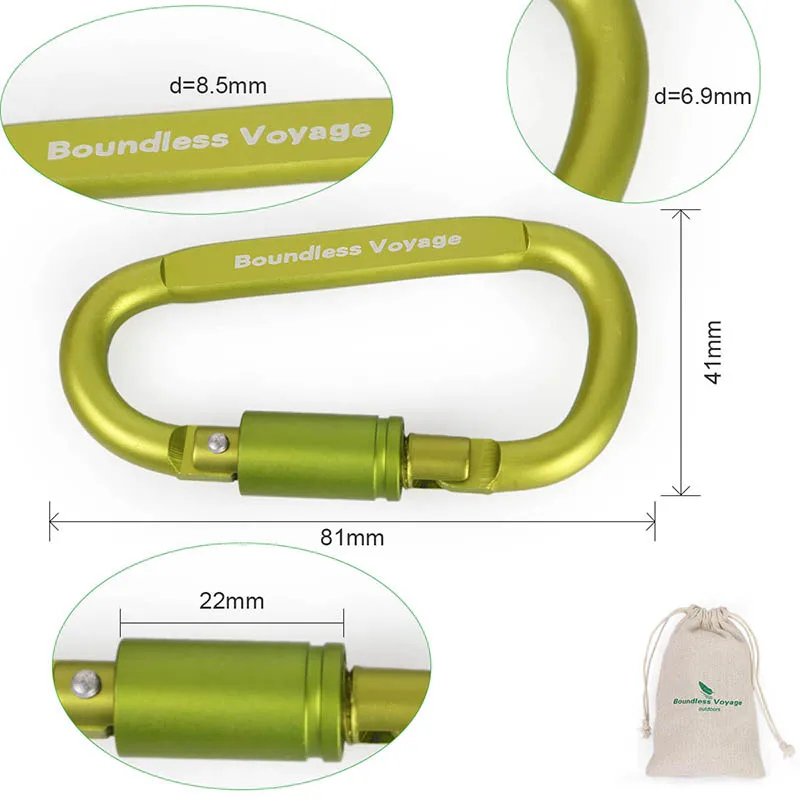 Безграничный Вояж, аксессуары для скалолазания на открытом воздухе, карабин из алюминиевого сплава, d-образная подвесная Пряжка, брелок для ключей, инструмент, оборудование
