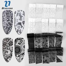 Blueness 10Roll/Set Nails Foil Stickers Black White Lace Flowers Design Manicure Gel Polish 3D Nails Art Decorations Decals Blueness 10Roll/Set Nails Foil Stickers Black White Lace Flowers Design Manicure Gel Polish 3D Nails Art Decorations Decals