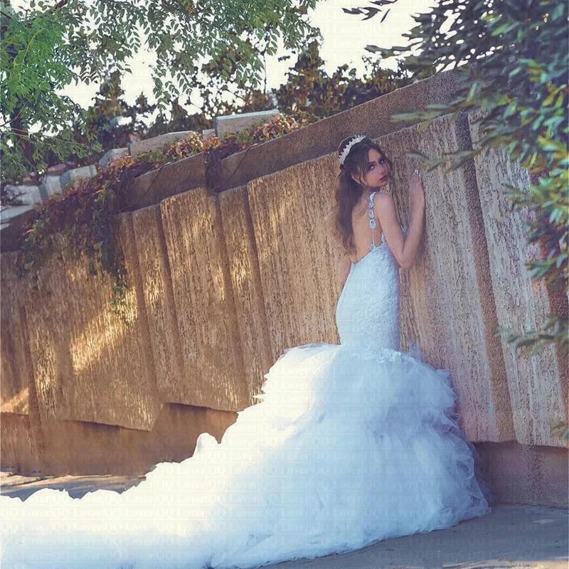 

2019 New Sheer Middle East Mermaid Wedding Dress Sheer Back Saudi Arabia Bridal Gown Wedding Gowns