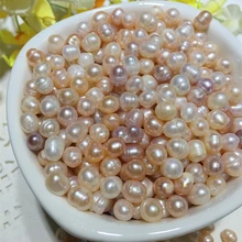 Подлинное пресноводное жемчужное ожерелье изготовление аксессуаров, ожерелье браслет diy натуральный жемчуг цельное отверстие просверлено A