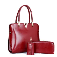 Golpear Tu Corazón Moda Patrón Sólido de Cuero de LA PU de Cuero de Las Mujeres Bolso Ocasional Hombro de Las Mujeres Del Bolso de Mano Femenino de la Manera 3 Sets
