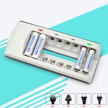 8 slots nimh nicd battery charger with LED indicator for aa aaa battery