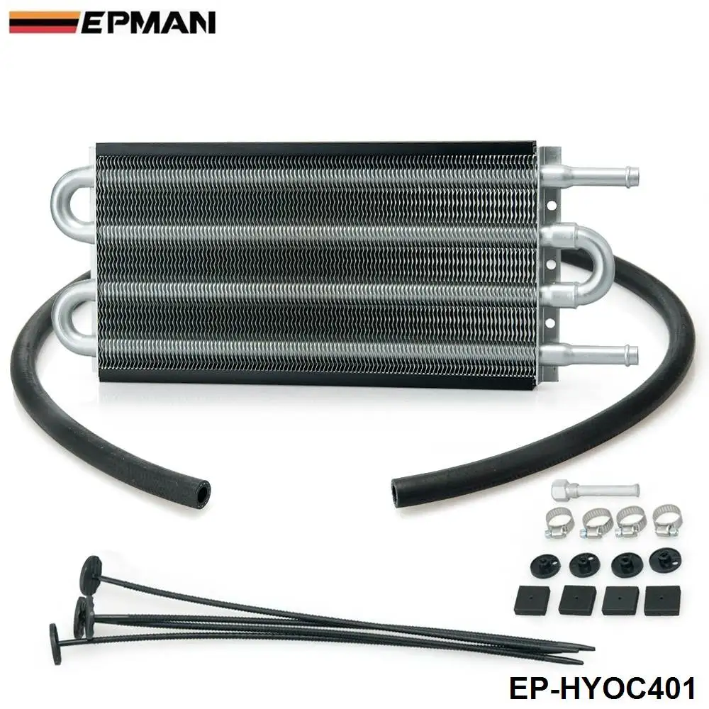 4 Row Black Aluminum Remote Transmission Oil Cooler/Auto Manual