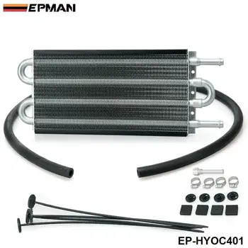 

4 Row Black Aluminum Remote Transmission Oil Cooler/Auto-Manual Radiator Converter Kit OC-1401 2,500 lbs EP-HYOC401