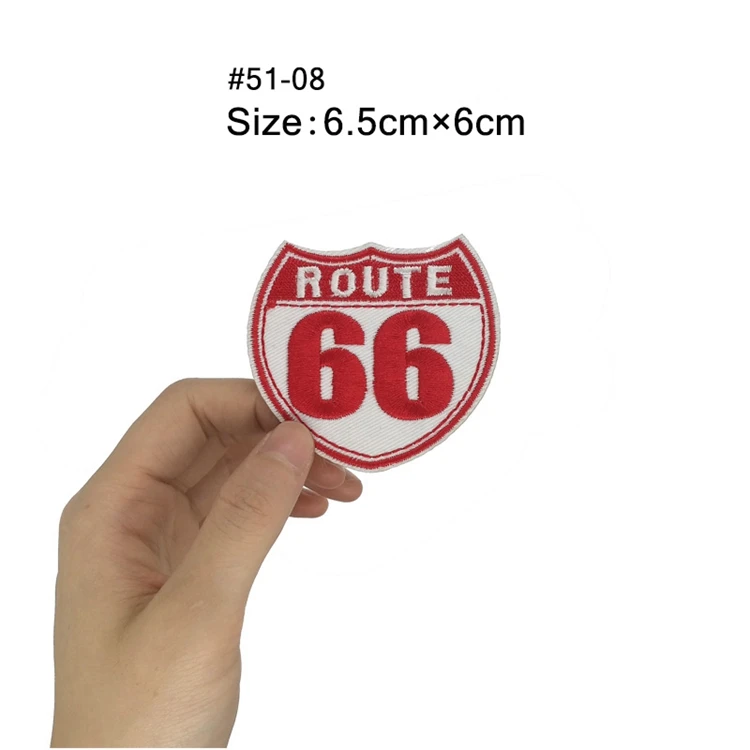 Пламенный Американский ROUTE 66 666 59 69 Rockers халат с вышивкой мотоциклетный Байкерский жилет Железный на патч Рок Ретро аппликация california 1 - Цвет: Затуплённый