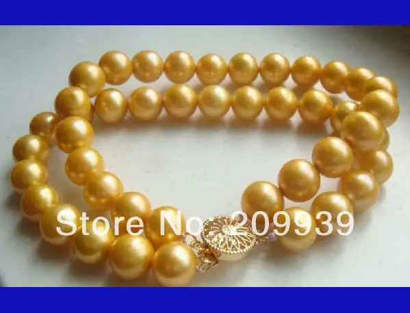 

huij 00471 AA+ 9-10MM SOUTH SEA GOLDEN PEARLS BRACELET 7.5-8" 14k-20