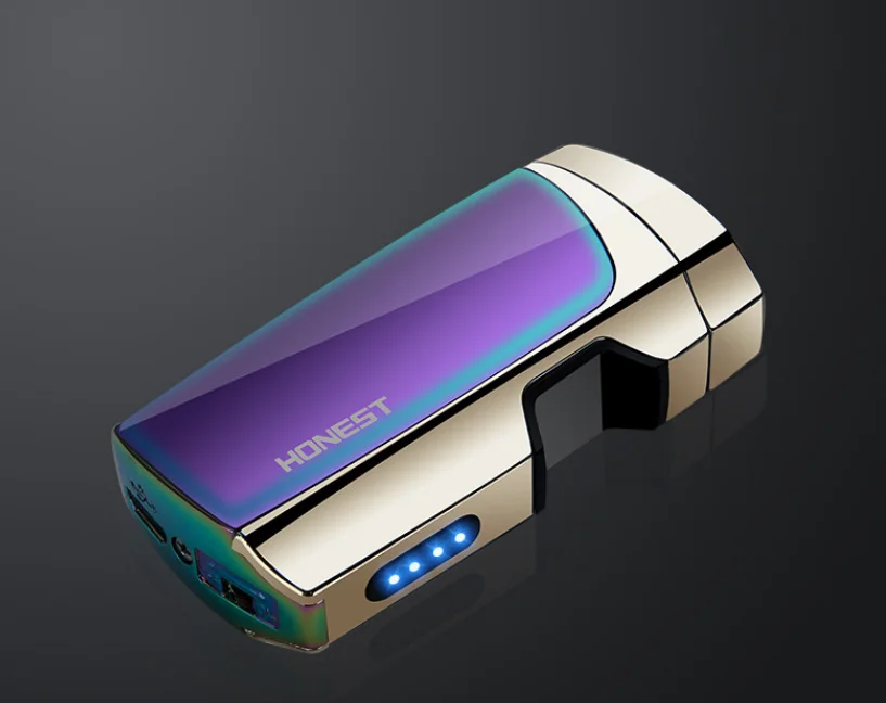 Новейшая USB Зажигалка двойная дуга плазменная Зажигалка Лазерная сенсорная Индукционная ветрозащитная анти-капля Lgnition сигарета гаджет для мужчин
