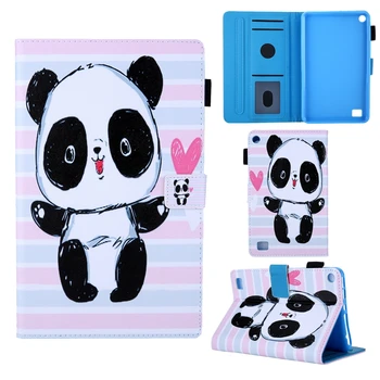 

Flip Book Case For Coque Amazon Kindle Fire HD 7 2015 2017 Cute Panda Leather Wallet Phone Cover For Amazon Kindle Fire HD7 Case
