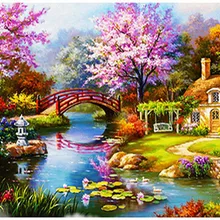 Пользовательские пейзаж алмазной живописью, вышитая бисером Санта-Клауса и снеговика hibah домашний декор diy картиной Алмазная мозаика Круз камни в форме ромба