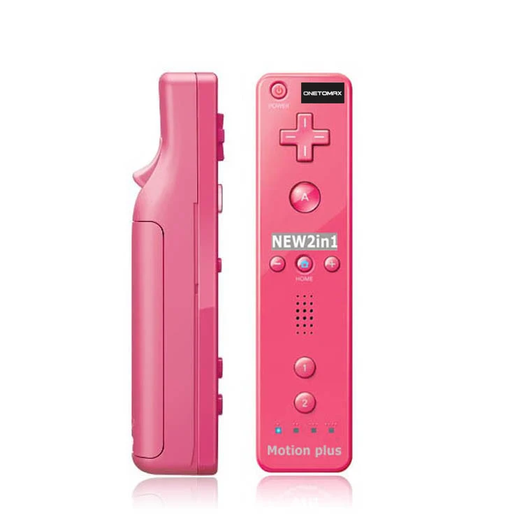 

Guaranteed 100% 2 in 1 Remote Controller With Built in Motion Plus For Wii For Nintendo Pink High Quality