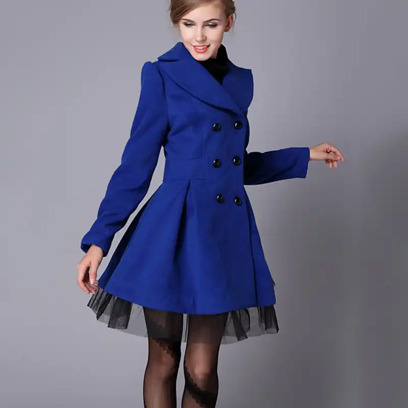 Abrigo de lana con doble botonadura, moda de invierno 2020