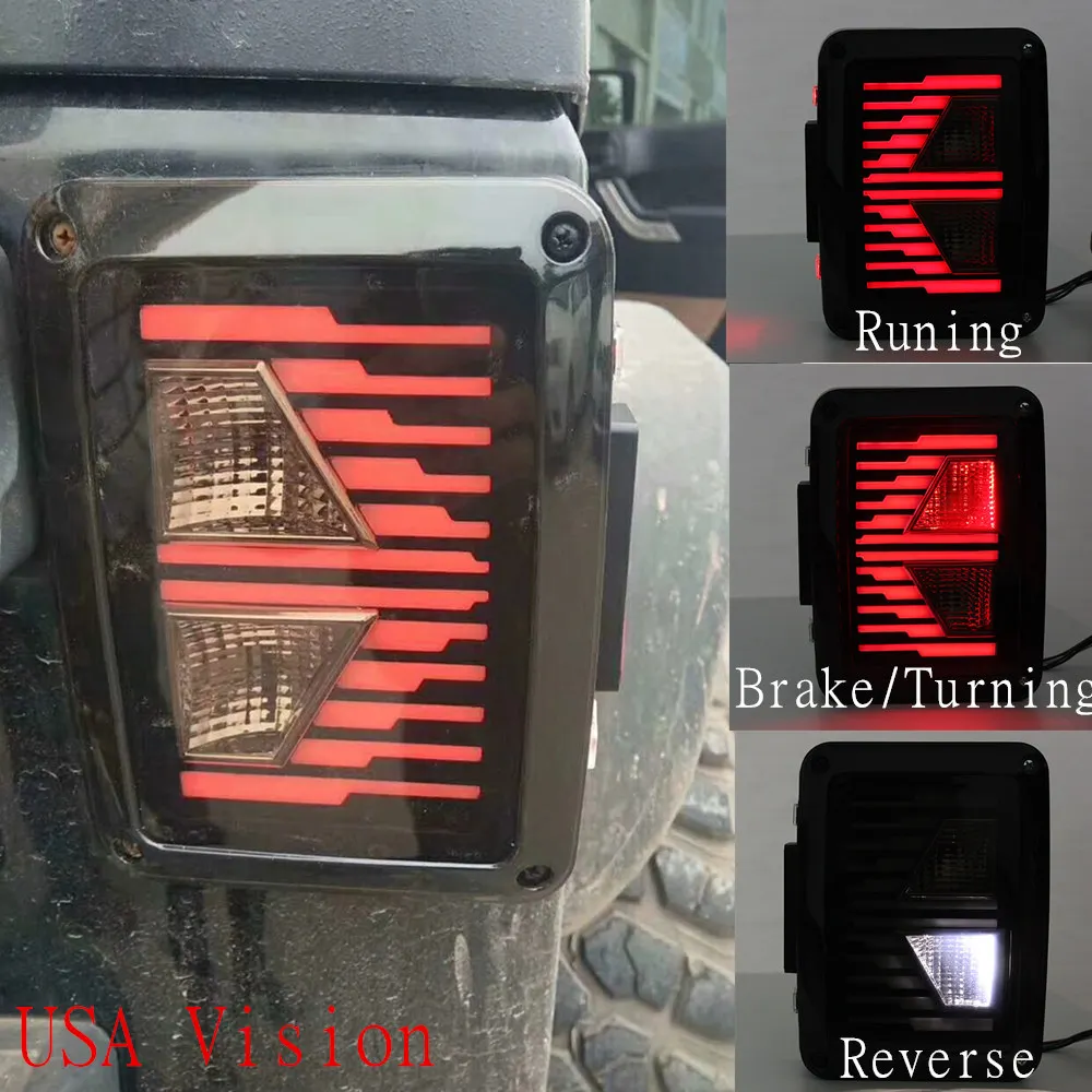 

For Jeep Wrangler Smoke LED tail Lights Gn7 Series for Jeep Rear Light Brake Reverse light Back UP Lamp for Jeep JK JKU 07-17