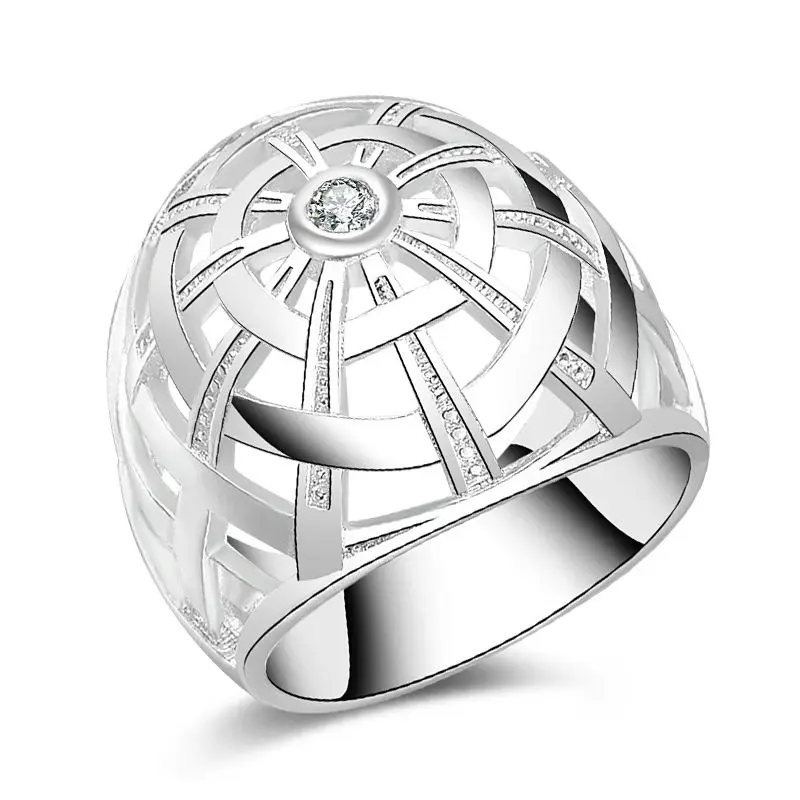 Fashion Rings for women stamped Silver Plated Rings Wedding Love CZ Diamond Ring Women Female Ring femme Bohemia Jewelry R72