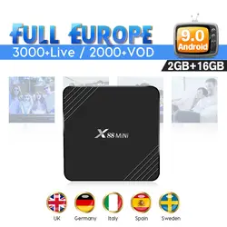 Android 9,0 X88Mini IP tv Швеция Великобритания IPTV подписка IUD tv 2G 16G RK3318 четырехъядерный арабский французский IPTV европа италия Smart tv box