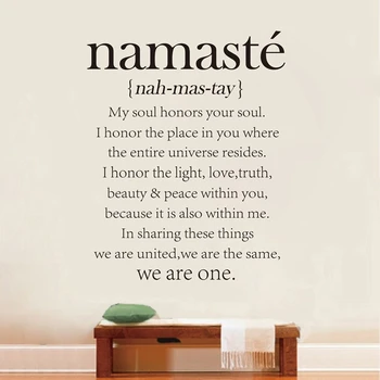 

Free Shipping Namaste Definition Quote Vinyl Decal , Yoga Studio Decor Stickers