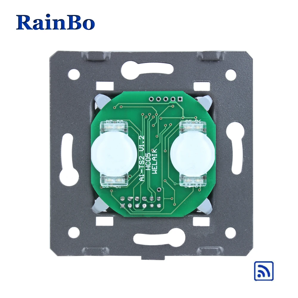 Rainbo сенсорный выключатель Комплектующие для самостоятельной сборки 2gang1way настенный выключатель ЕС дистанционного Сенсорный экран настенный светильник Настенные переключатели 110~ 250 В 5A A923