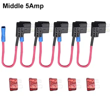 5 шт. 5Amp держатель предохранителя коснитесь Мини Лезвие добавить-а-цепи автомобиля микро адаптер Авто ATM, APM