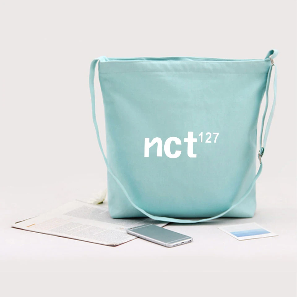 Модные холщовые сумки NCT 127 для мужчин и женщин большие на плечо в Корейском стиле