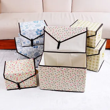

1piece Cotton And Liene Storage Box With Cap Small/Medium Size Clothes Socks Toy Snacks Sundries Oraganier
