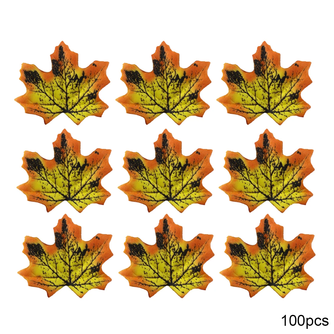 100 шт./лот искусственный шелк кленовые листья Многоцветный Искусственный Осенний лист для скрапбукинга украшения для свадебной вечеринки - Цвет: Золотой