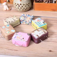 Cajas de almacenamiento para el hogar caja contenedor y contenedores Almacenamiento de dulces maleta Vintage boda Favor caja de lata organizador de cables