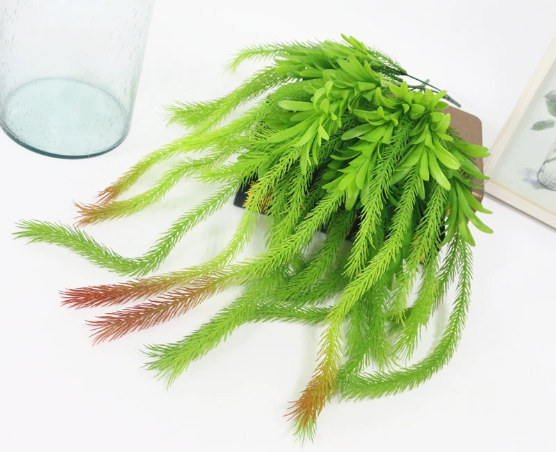 JAROWN Artificial Dragon Grass Green Plants Simulation Plastic Pine Needles Small Hanging Vine For Wedding Decoration Home Decor Flower (13)