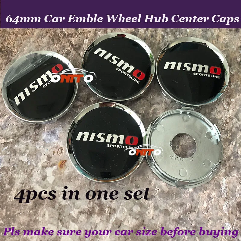 4pcs/set 64MM Car Accessories Nismo badge Car Emblem Wheel Hub Center Caps For Nissan Teana