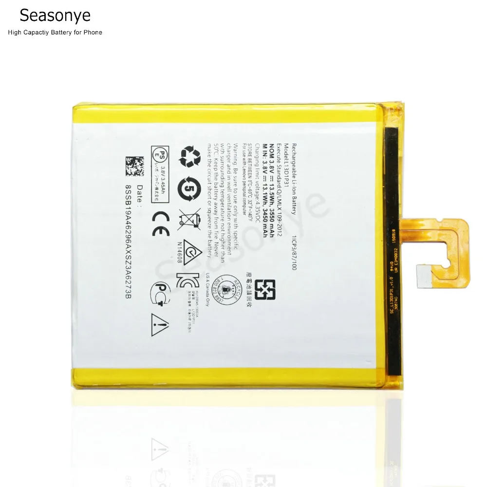 Seasonye 3450 мАч/13.1Wh L13D1P31 запасная часть телефона Батарея для lenovo Pad A3500 S5000 S5000-H tab 2 A7 A7-30 A7-10F A7-20F
