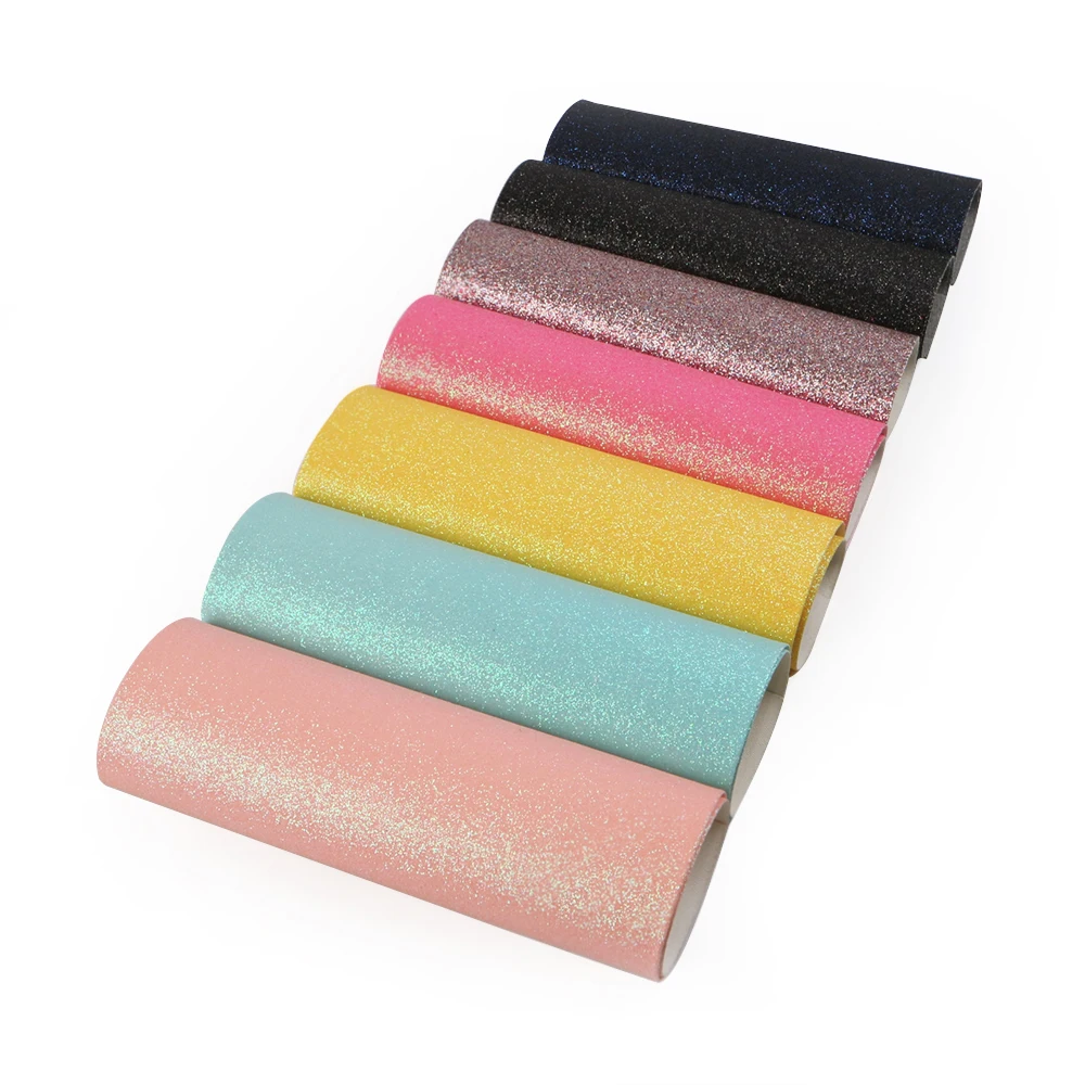

New 20*34cm 7Pieces/set Solid Fine Glitter Fabric Synthetic Leather Sequins Patchwork Bag Shoes Handmade Phone Case DIY,1Yc6292