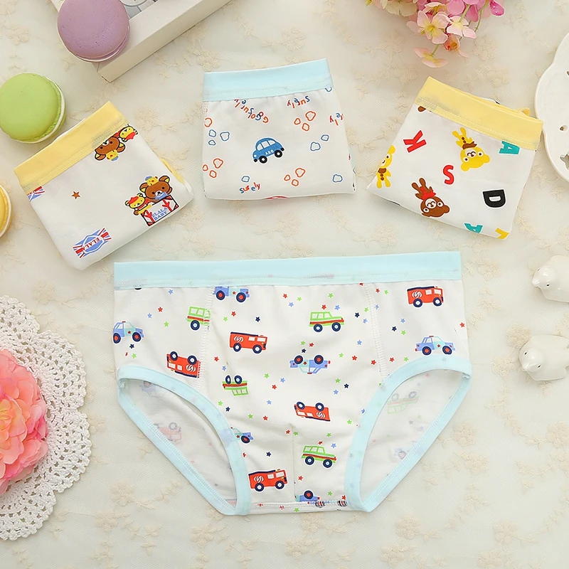 4pcs/set Baby Boy Cotton Underwear Student Underpants Children's