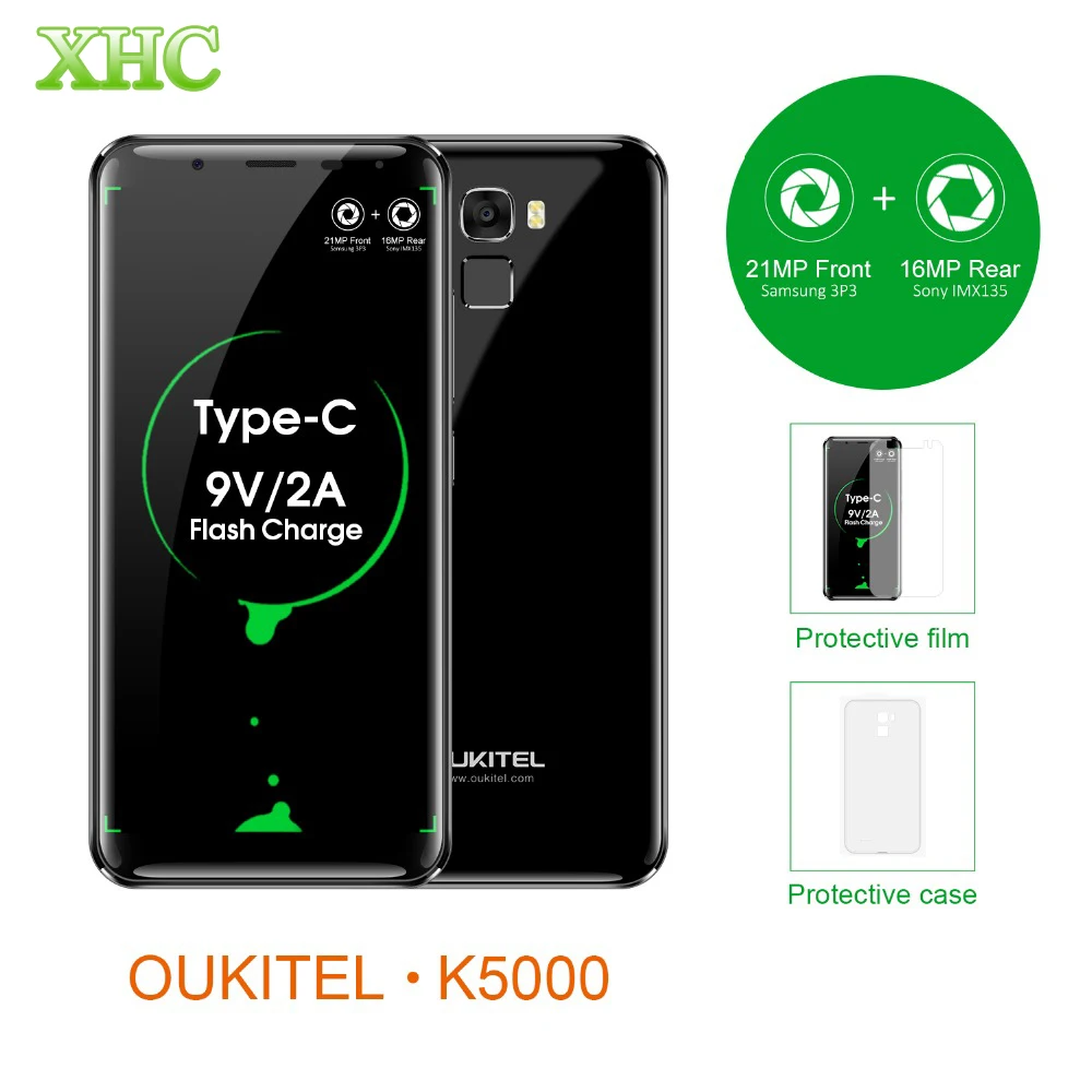 OUKITEL K5000 21MP 16MP font b Smartphones b font 5 7 5000mAh Android 7 0 MTK6750T