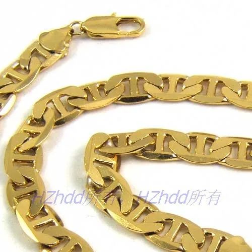 YELLOW GOLD PLATED NECKLACE SOLID FILL 