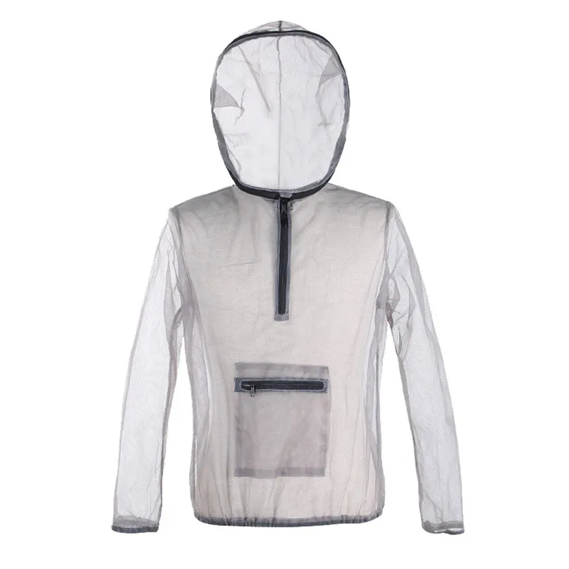 

Fishing Jerseys Bug Jacket Hood Mosquito Repellent Net Clothing Insect-Proof Netting Suit #2L15