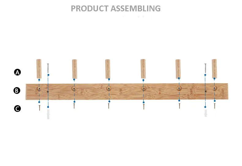 Простой стиль, мебель для спальни, настенная вешалка, Бамбуковая вешалка для одежды, подвесные крючки для гостиной, вешалка для пальто, настенный крючок