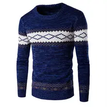 Новинка Осенняя мода бренд случайные свитер Высокий воротник высокий воротник мужские вязаные свитера и пуловеры мужской Национальный Ветер