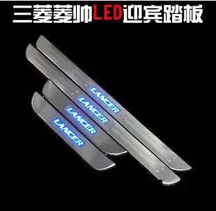  Free shipping  STAINLESS STEEL Door Sill Scuff Plate LED Blue for Mitsubishi Lancer 2003-2008 - 32371766442