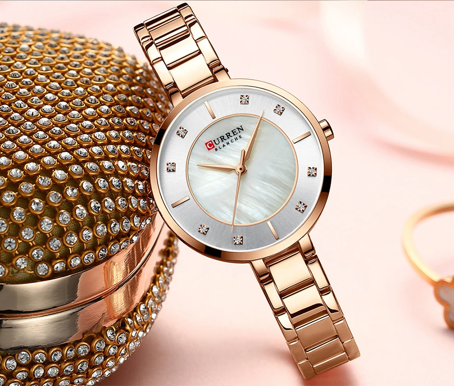 Curren женские часы брендовые роскошные часы для женщин розовое золото Кварцевые водонепроницаемые женские наручные часы женские часы Топ бренд класса люкс