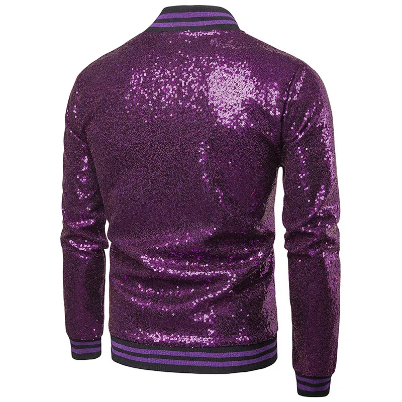 Bal Red gold Bomber Casual Vestes Stade purple Marque Nouvelle Chanteurs Discothèque sliver Dj Mens Veste 2018 Sequin Noir black Homme blue De Vêtements Pour Hommes reQxWdBoC