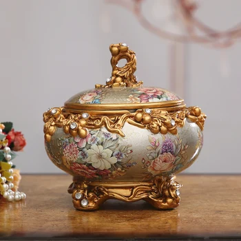 

Super luxury European style retro Decor ashtray ashtray cover with personalized living room table decoration technology