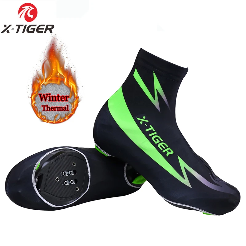 

X-TIGER Winter Fleece Thermal Cycling Shoe Cover Road MTB Bicycle Bike Cycling Shoe Cover Overshoes Bicycle Accessories