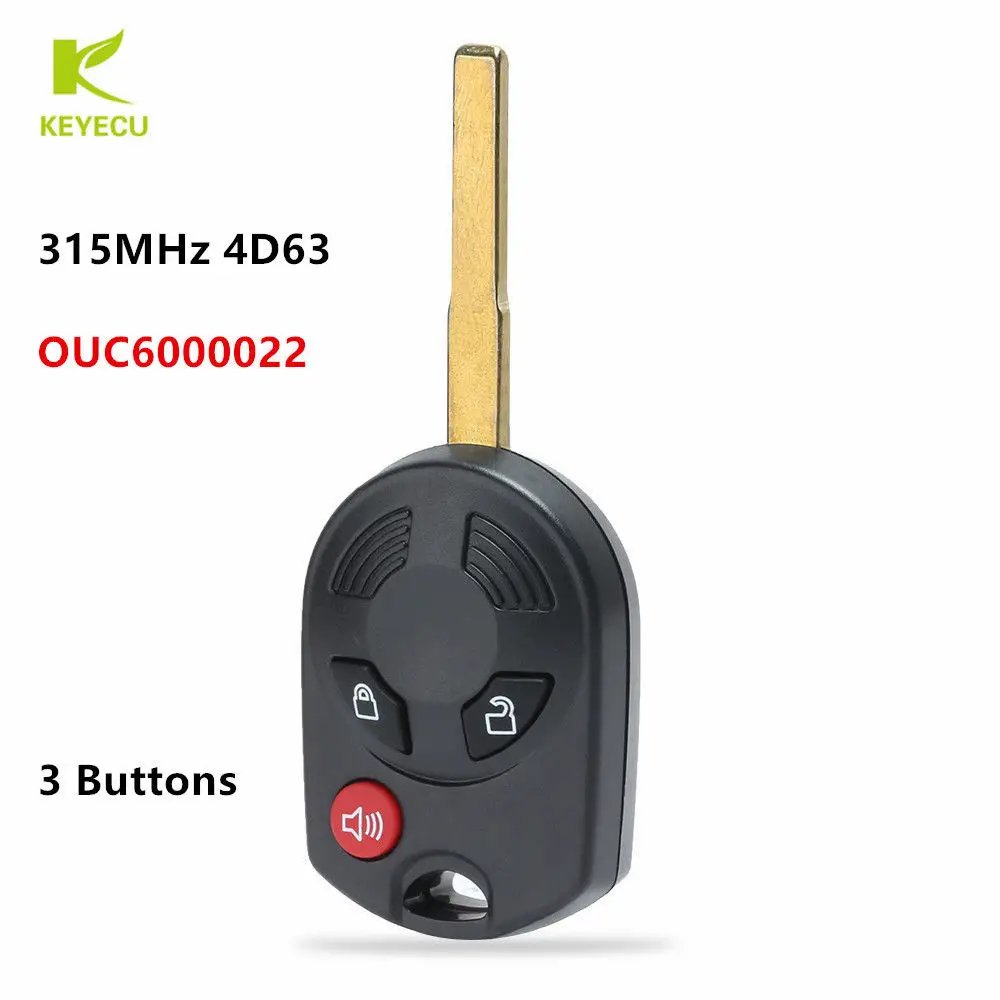 

KEYECU 3 BUTTON Replacement Remote Head Key 315MHz for Ford Escape Transit OUC6000022
