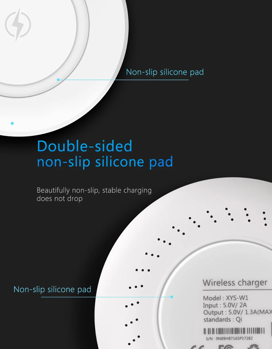 !ACCEZZ 5W Qi Wireless Charger Pad Fast Charging For iPhone X XS Samsung S8 S9 Huawei Mate 20 Pro For Xiaomi Charge Dock Station  (9)