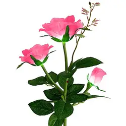 Многоцветный 3LED светильник в виде Розы Солнечный с садовой розой свет Солнечный сад цветочные огоньки Водонепроницаемый #4m10