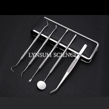 

5 in 1 Stainless Steel Dental Orthodontic Instruments Tooth Mouth Mirror Probe Scaler Calculus Remover for Teeth Care