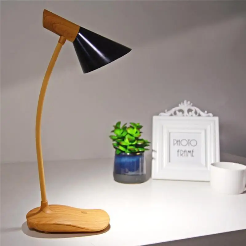 

Nordic Wood Table Lights LED Creative Minimalist Vintage Table Lamp USB 3 Mode Eye Protection Adjustable Reading Desk Light S3