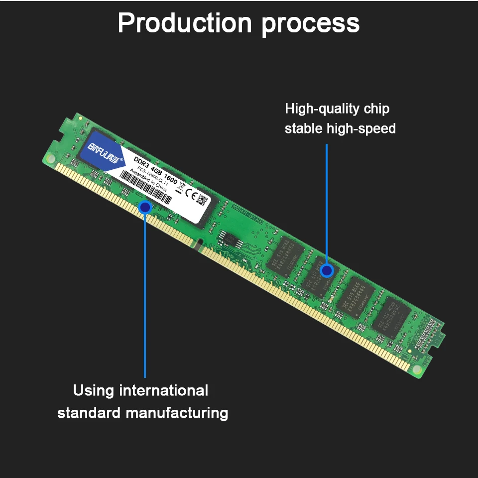 Binful DDR3 2 ГБ 4 ГБ 1066 МГц/1333 МГц/1600 МГц PC3-8500S/PC3-10600S/PC3-12800S Настольный оперативная Память память 1,5