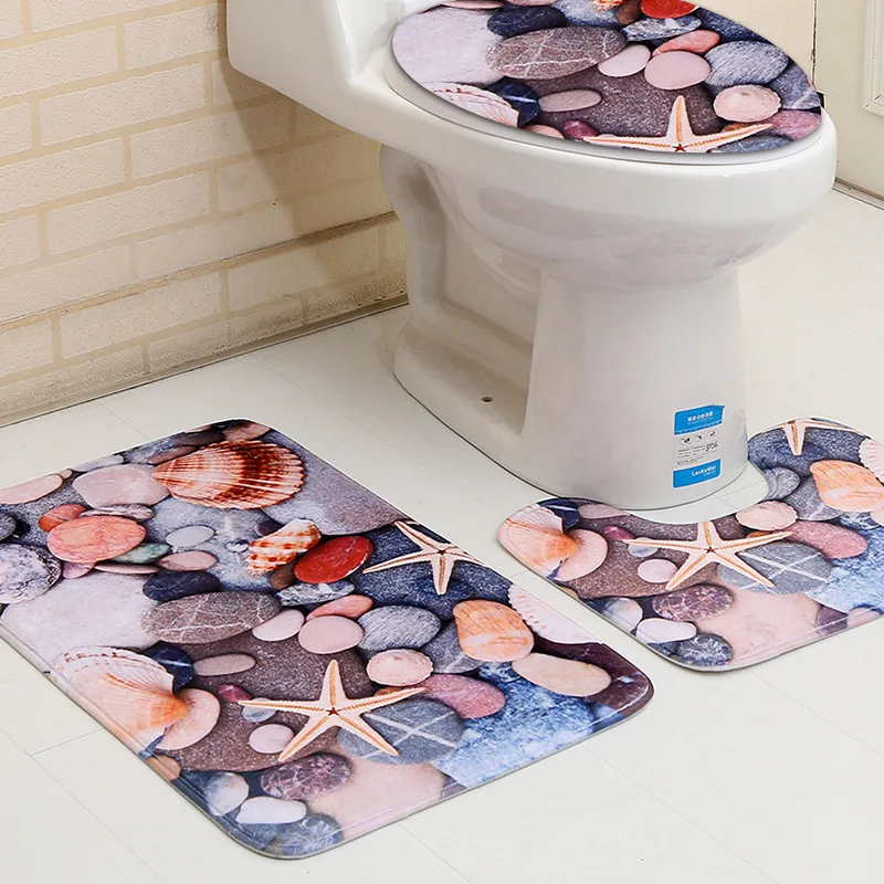 3Pcs/Set Bathroom Non-Slip Wooden Door Pedestal Rug+Lid Toilet Cover+Bath Mat 3Pcs/Set Bathroom Non-Slip Wooden Door Pedestal Rug+Lid Toilet Cover+Bath Mat
