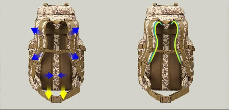 50L Водонепроницаемый тактический рюкзак плечо военные Многофункциональный Высокая Ёмкость Hike камуфляж дорожная сумка Mochila Молл Системы
