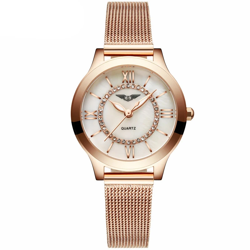 

GUANQIN GS19042 Luxury Brand Fashion Womens Watches Luminous Clock Women Steel Rose Gold Bracelet Quartz Watch reloj mujer